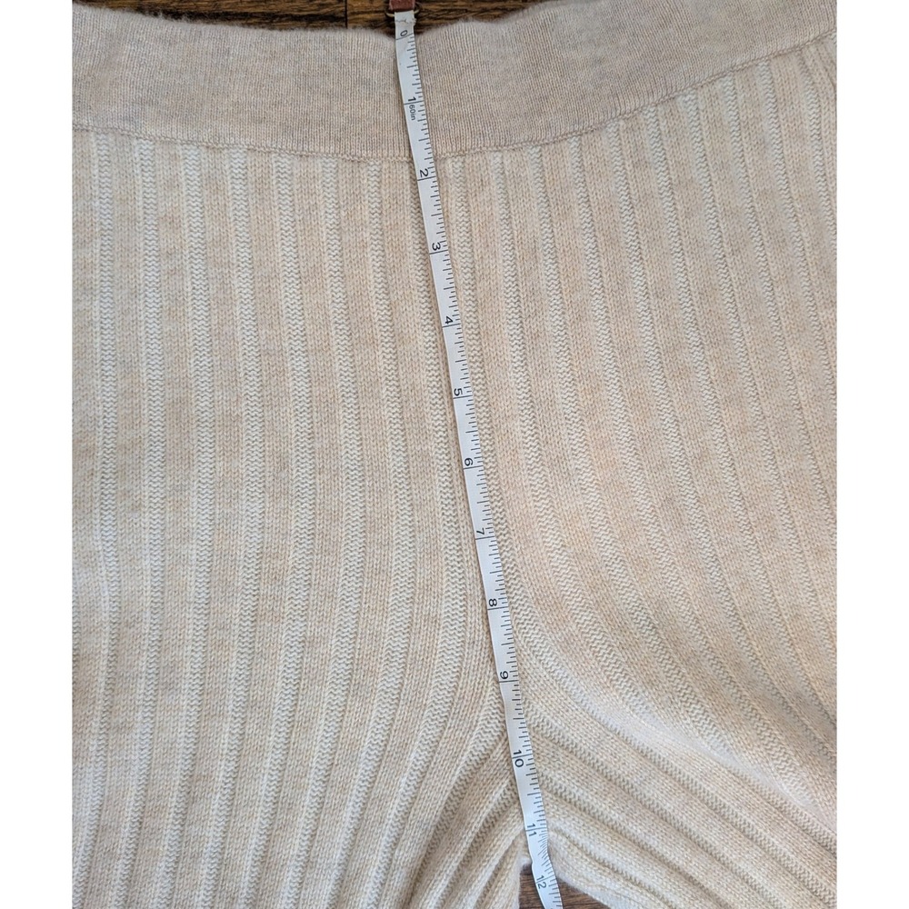 NAADAM Wool Cashmere Ribbed Flare Button Detail Pants Oatmeal Tan Size XS NWT - Picture 9 of 11